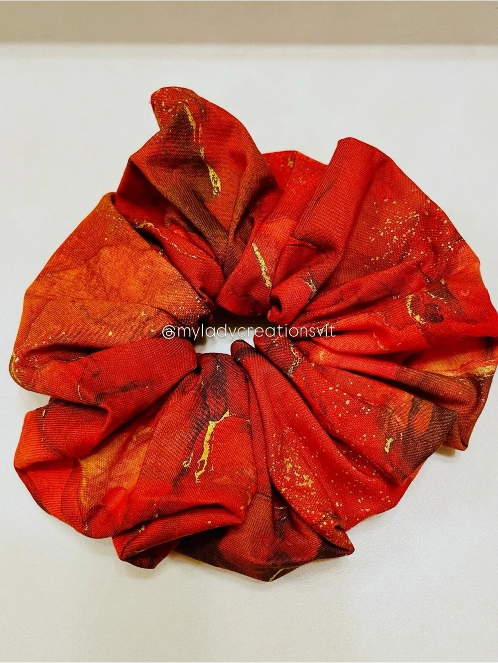 Handmade Rainbow Gold Tie-Dye Jumbo Scrunchie Set